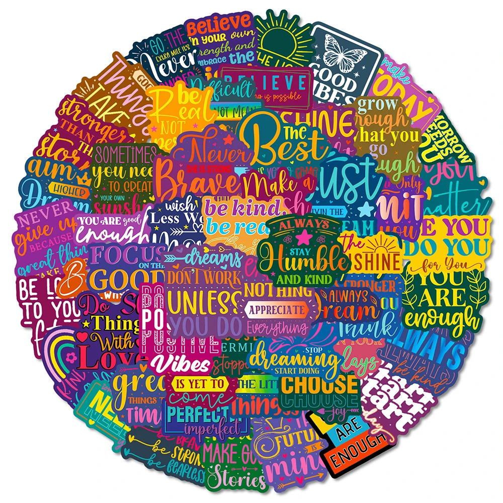10/30/50 قطعة الملونة ملهمة العبارات الإنجليزية ملصقات مقاوم للماء الكتابة على الجدران حقيبة دفتر محمول الجمالية ملصق ديكور