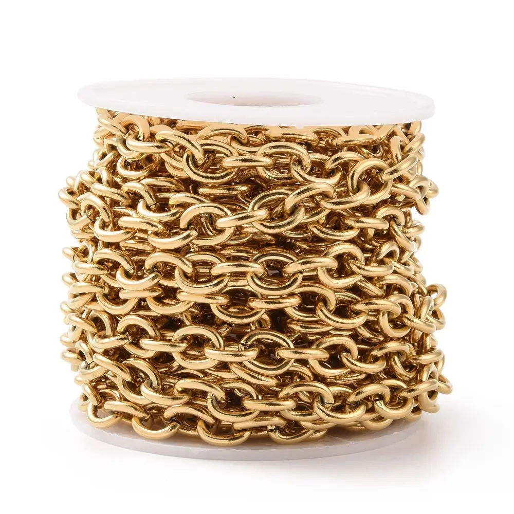 5m/lot 304 Stainless Steel Rolo Chains Unwelded Belcher Chains for jewelry making DIY necklace Bags Waist chains accessories