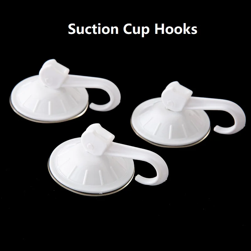 55mm Suction Cup Hook Shower Suction Hooks Vacuum Suction Cups with Hook Reusable Bathroom Sucker Hook for Window 5 Pcs