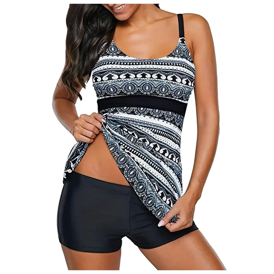 Womens Swimsuits Two Piece Tankini Bathing Suits For Women Sexy Halter Three-point Bikini Backless Adjustable Lace-up Swimsuit