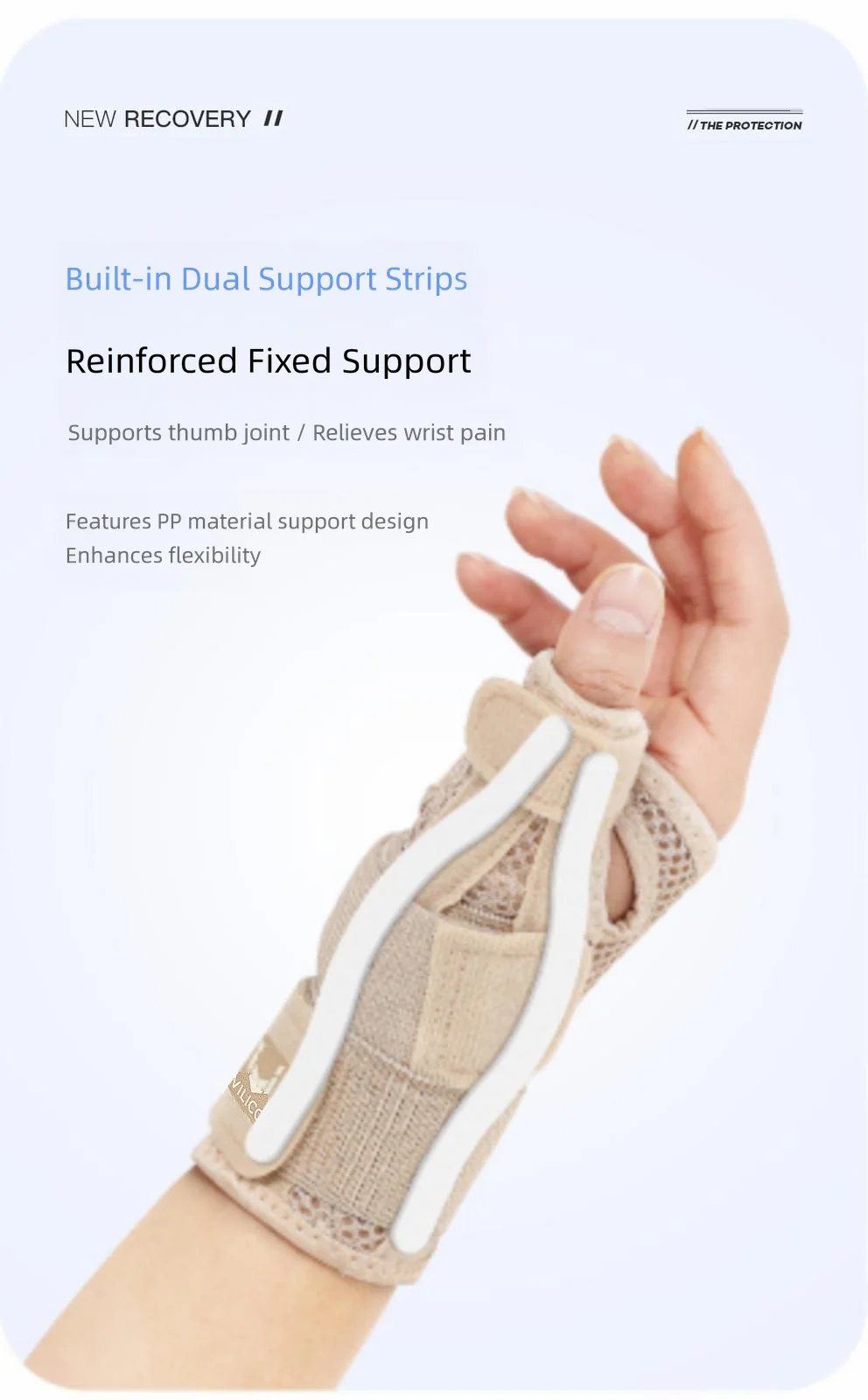 Flexible Splint Wrist Thumb Support Brace for Tendonitis Arthritis Breathable Thumb Protector Guard Fits Right and Left Hand