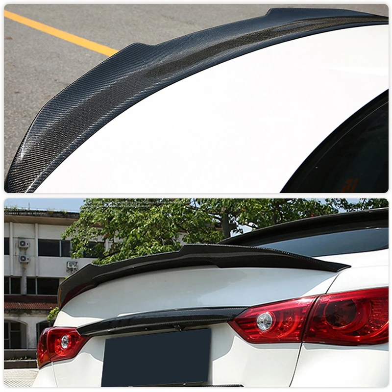 Car Rear Trunk Spoiler Wings for Infiniti Q60 Q60S Coupe 2-Door 2017-2023 Carbon Fiber Racing Boot Lid Wing Lip Rear Spoiler