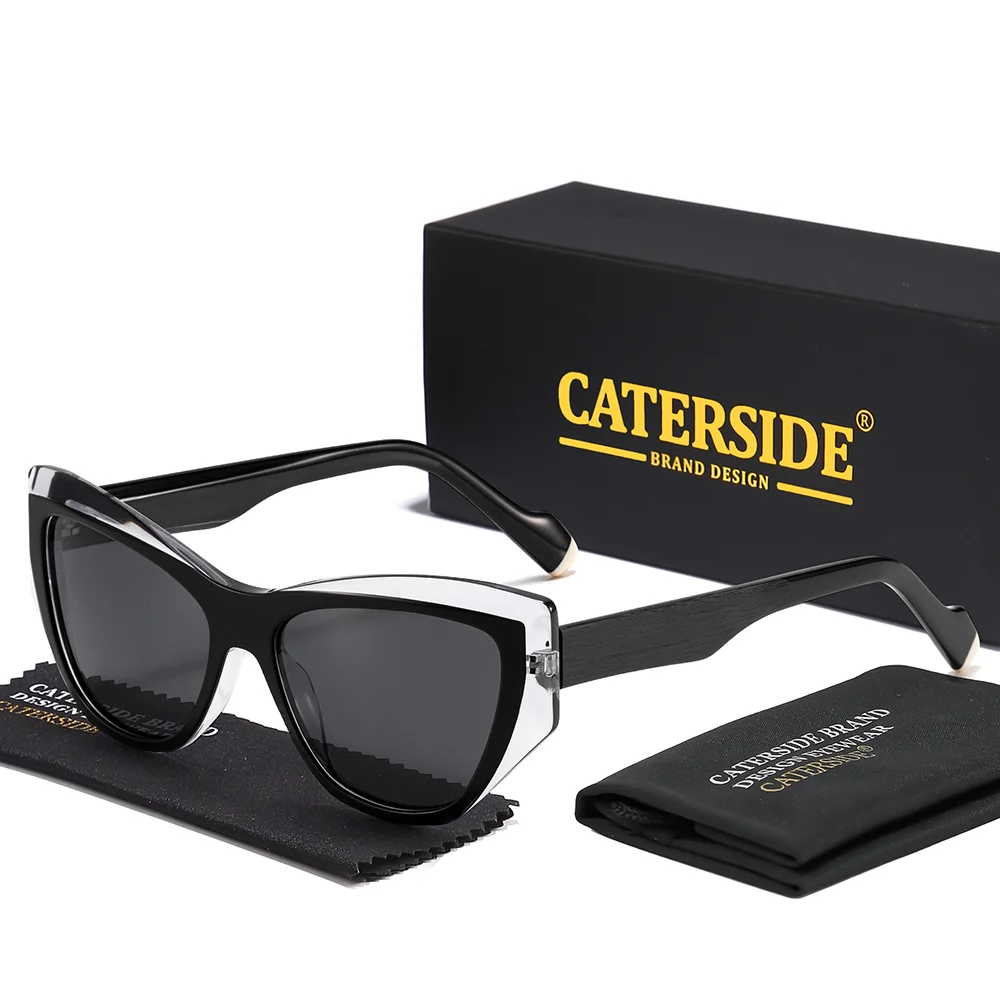 CATERSIDE Frauen Stil Sonnenbrille Acetat Cat Eye Rahmen Farbe-Blocking Design Suneyewear Männer Mode Luxus Fahren Gläser UV400 – Detail 16
