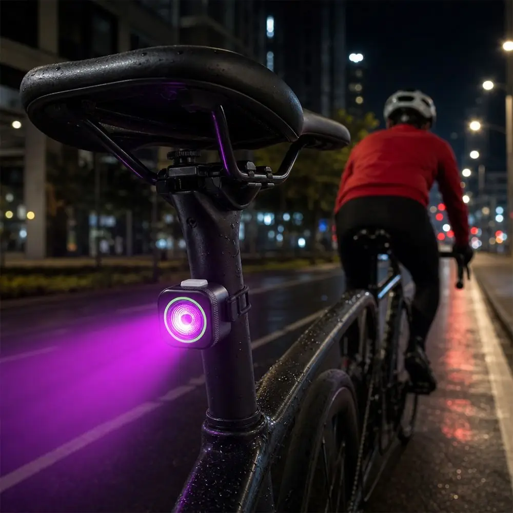 Red/White/Colorful Bicycle Tail Light Type C Charging Mini Mountain Bike Light Easy Install Waterproof Bike Rear Light Raod Bike