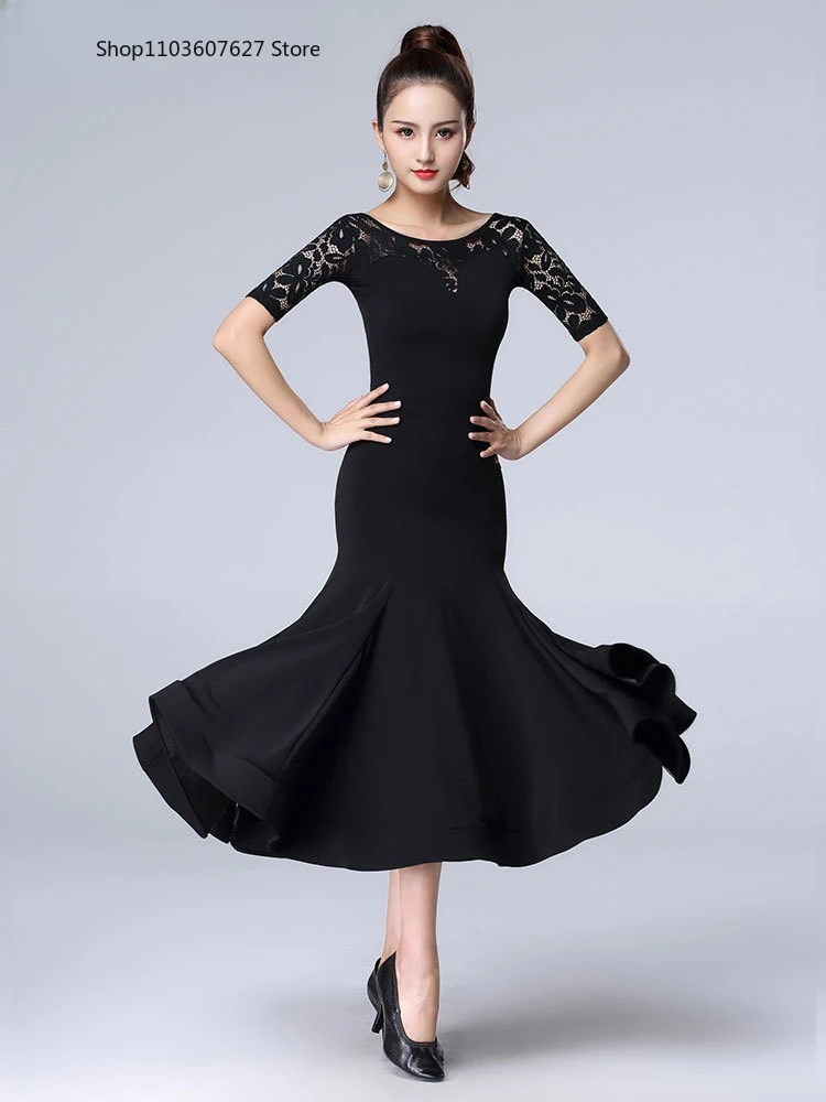 

New modern dance skirt for women with wide swing skirt, ballroom dance competition dress, ballroom dance practice skirt