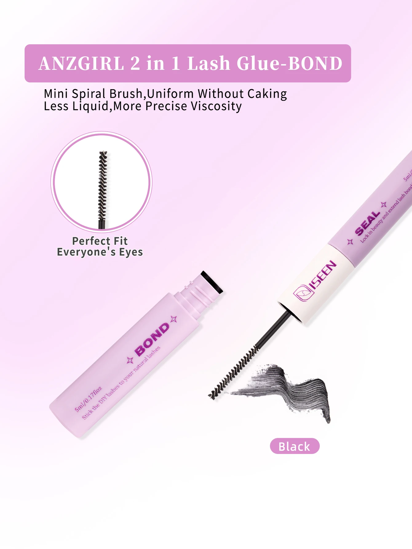 DIY-Cluster, Wimpern, natürliche Wimpernverlängerung, segmentierte Wimpern, Wimpernbündel, untere Wimpern mit Bindung und Dichtung, Pinzettenbürste