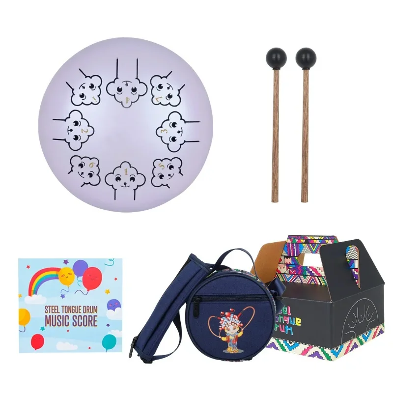 

2025 Factory Wholesale Animal Pattern Metal Drums Kids 5.5 Inch Hand Drum Percussion Meditation Steel Tongue Drum