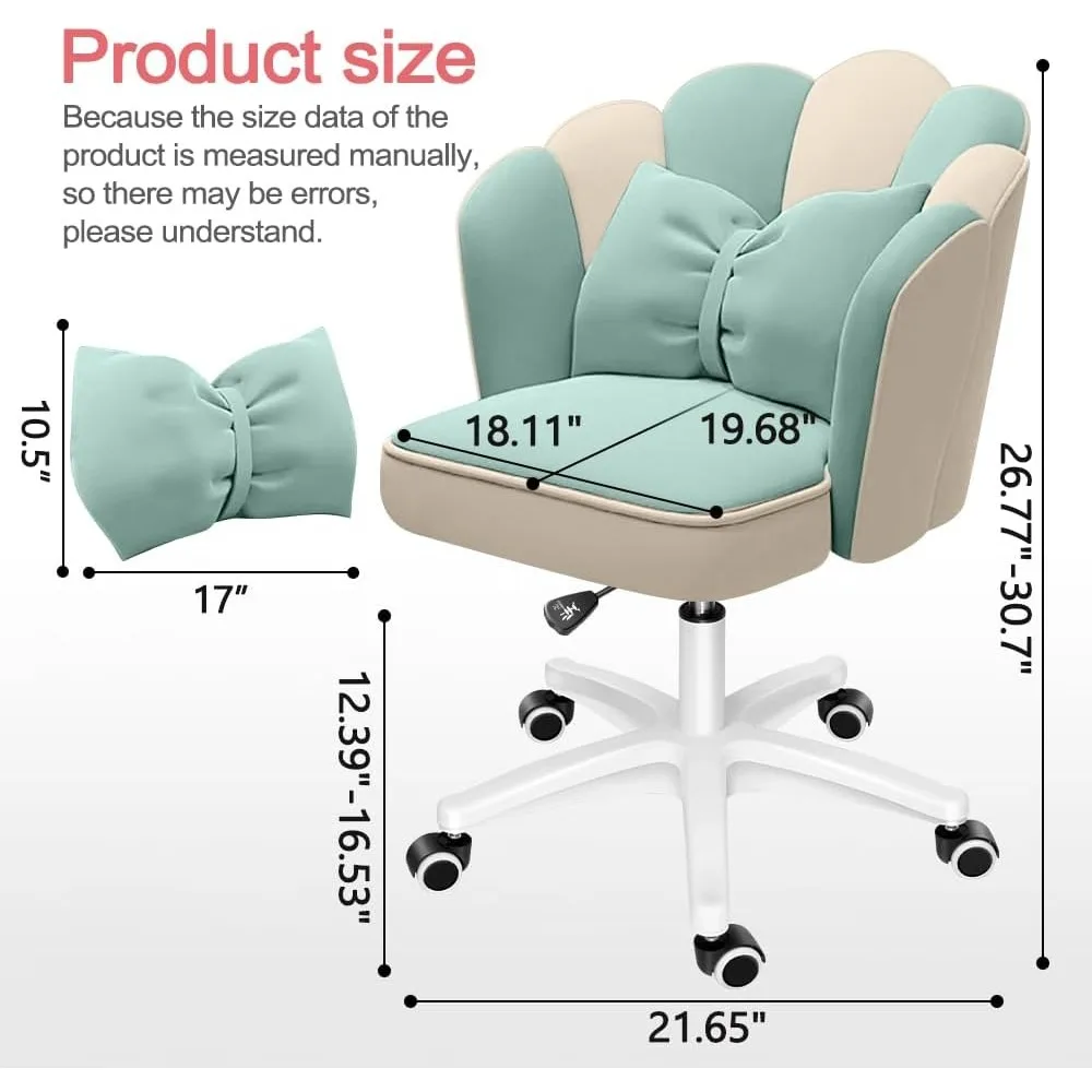 Office Chair Cute Petal Desk Chair, Modern Fabric Home Butterfly Chairs Height Adjustable Chair Makeup Chairs