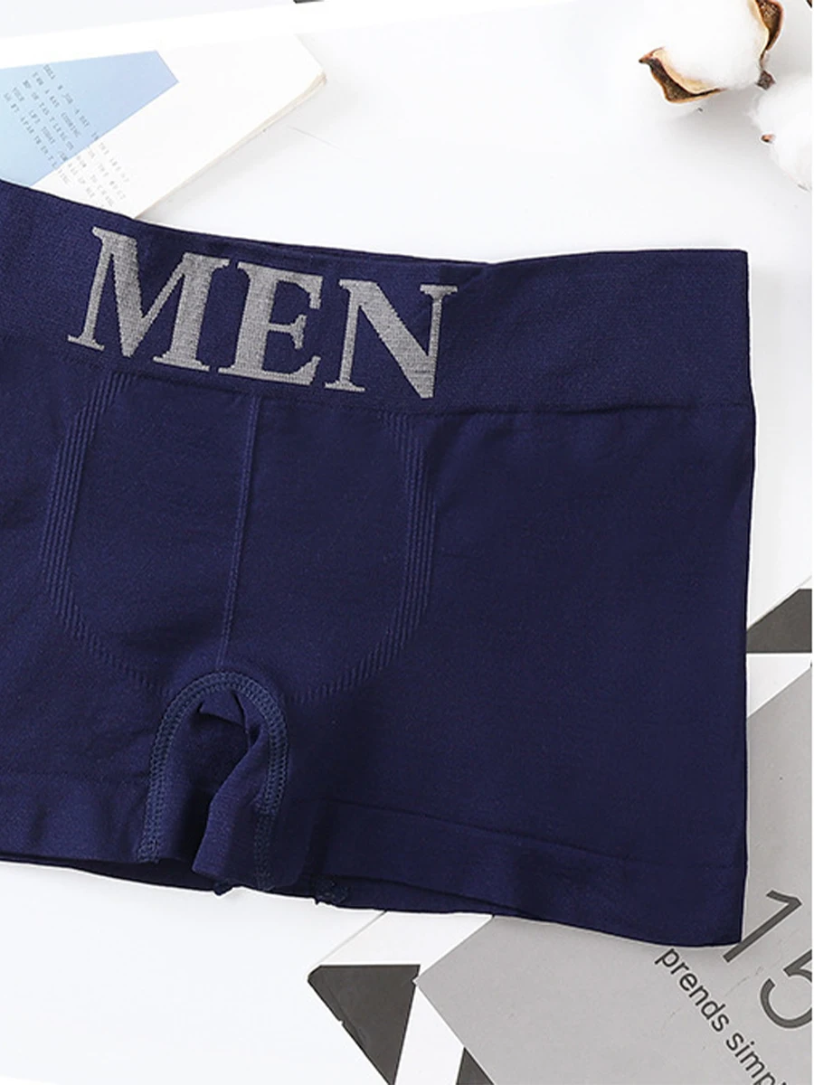 5 PCs Men\'s High Elastic Plain Color Comfortable Boxer Briefs Panties Breathable Pantyhose