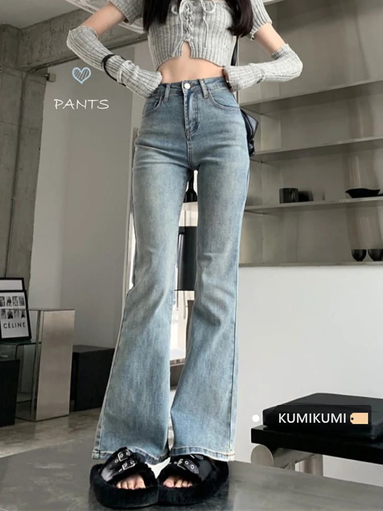 กางเกงยีนส์ผู้หญิง เสื้อผ้าผู้หญิงสำหรับใส่ทำงานในออฟฟิศ ชุดทำงานทางการ เสื้อผ้าผู้หญิง แฟชั่นเดนิม สวมใส่สบาย สง่างาม ทันสมัย เรียบง่าย