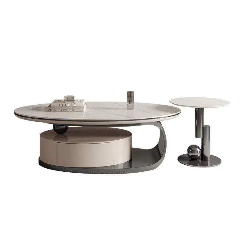 apartment household coffee table Modern minimalist household storage Italian living room Oval coffee table table