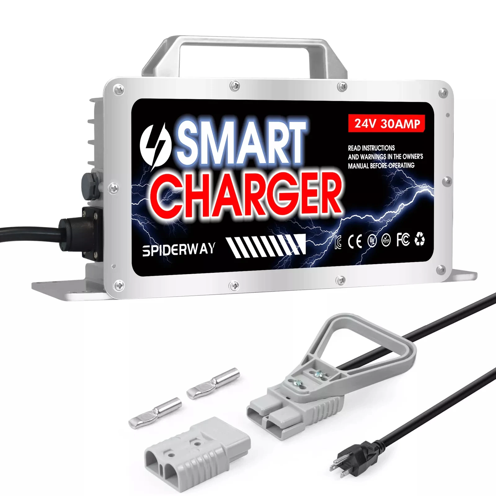 

24V 30A Forklift Battery Charger for Toyota Hyster Crown, Lead-Acid Battery Charger with Anderson Plug