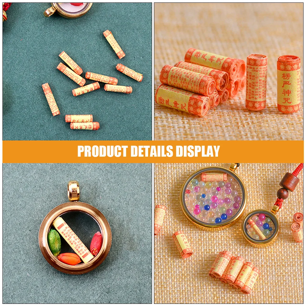 Remplisseur d'amulette minuscule pour bijoux, Mini ornement d'écriture religieuse, breloque de protection avec signification culturelle profonde, 12 pièces