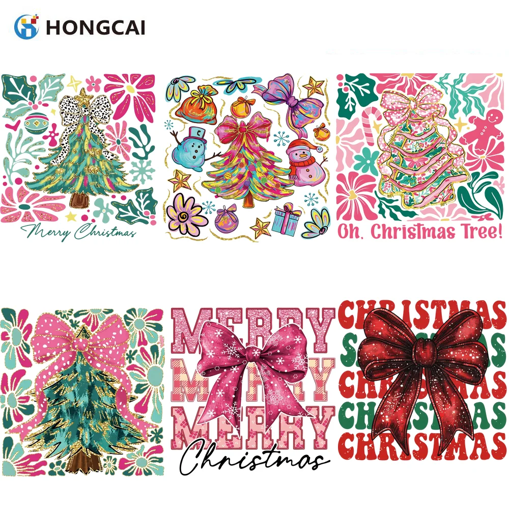 مجموعة مكونة من 6 قطع من فينيل النقل الحراري لعناصر عيد الميلاد النابضة بالحياة - ملصقات ملابس ملونة وحيوية للعطلات يمكنك صنعها بنفسك. إنه كوم #1