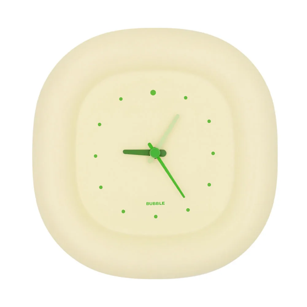 Silent Cream Bubble Clock  ABS Material  Perfect for Living Room and Bedroom  Wall or Table Placement  Battery Operated