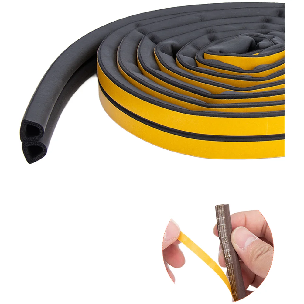 Home Soundproofing Weather Stripping Effective Sound Insulation Fireplace Part Brown Self-paste Backing Weather Resistant