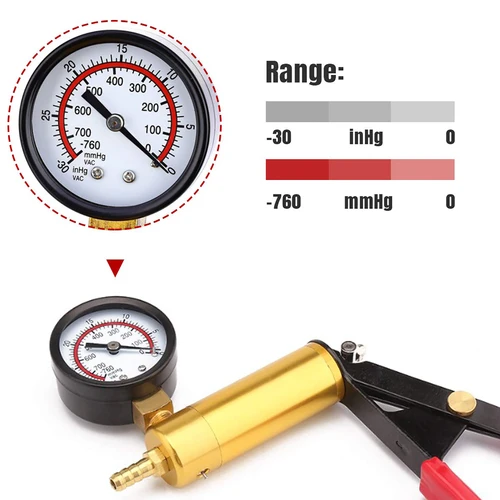 Imagen 2 del producto Kit de purga de frenos 2 en 1, juego de prueba de bomba de vacío manual para automoción con estuche protegido, sistema de purga de embrague de freno de un solo hombre
