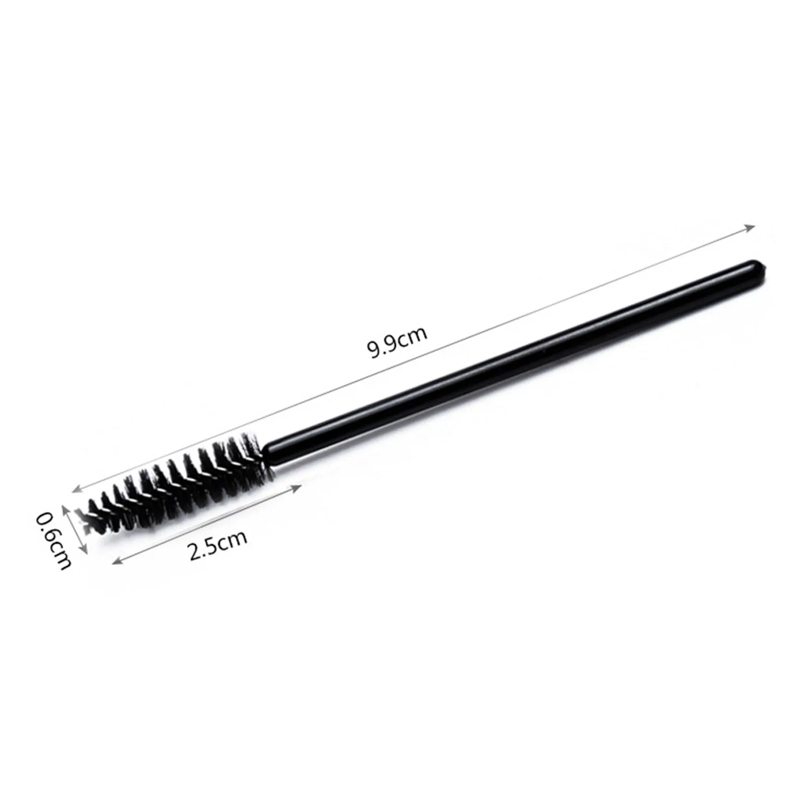 まつげブラシ眉毛コームまつげと眉毛のグルーミング用のデュアルユースメイクアップツール耐久性のあるハンドル付きブラック