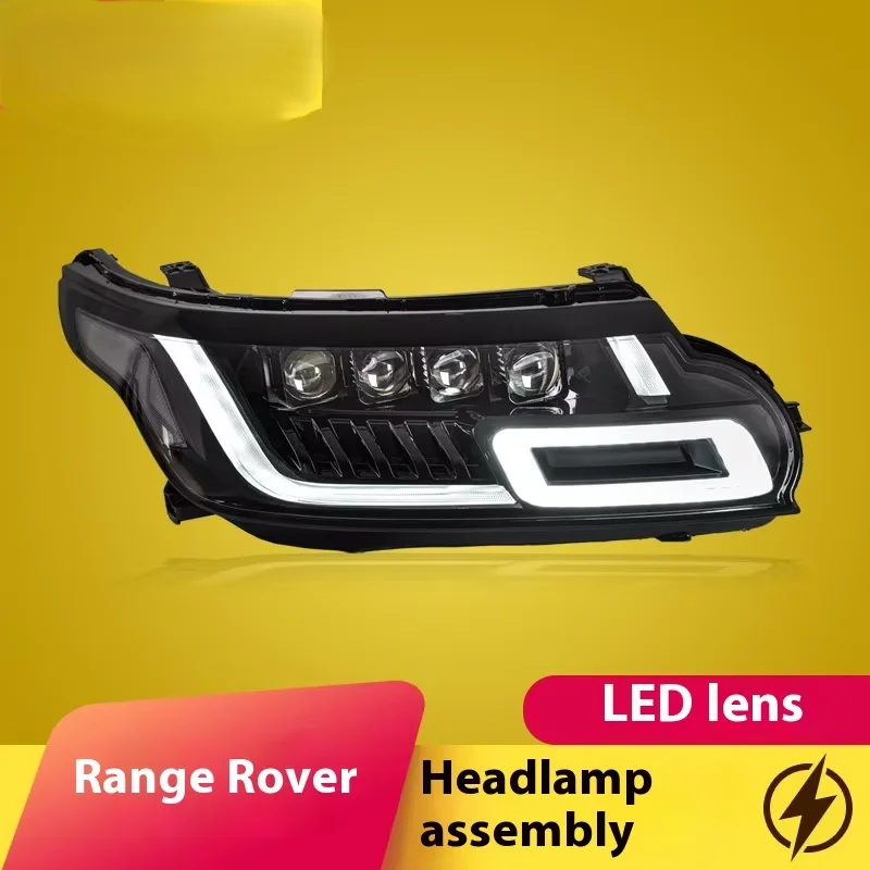 For Land Rover for Range Rover Sport Matrix LED Lens Headlight Assembly for 14-17 Old Models Modified for New Model 12V Voltage