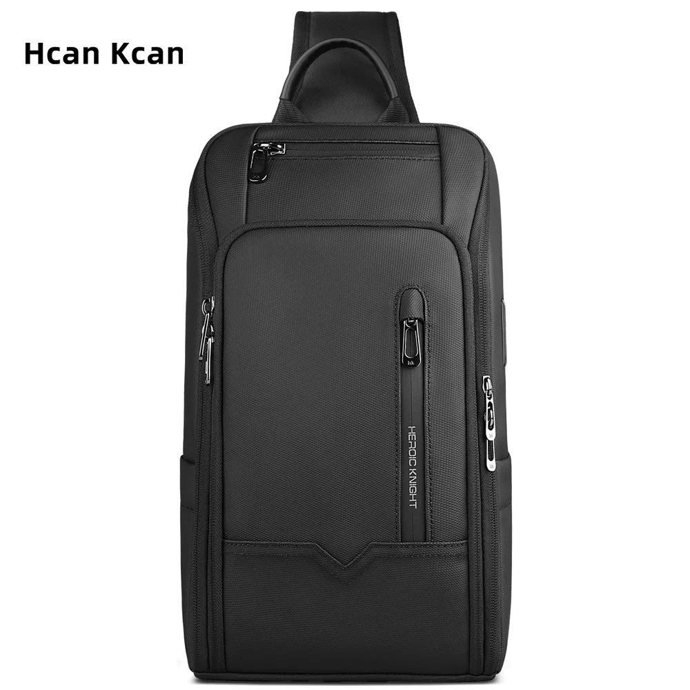 

HK Multifunction Men's Shoulder Bag Fashion Crossbody Bag With USB Waterproof Travel Chest Bag Leisure Messenger Pack Sling Bags