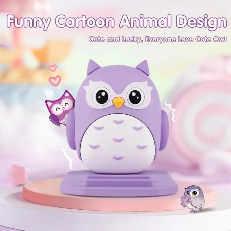 Y4QF Faltbarer Telefonhalter Rack mit niedlicher Eule, der einstellbares Stand für Schreibtisch -Reisebüro entwirft. Sie und