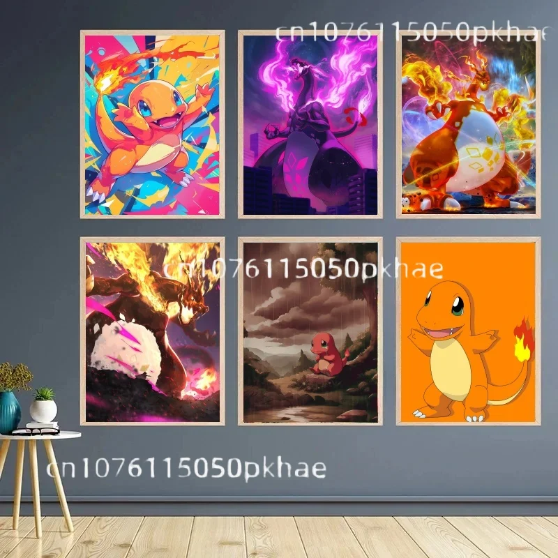 Charmander - Impresiones en lienzo temáticas, Alta resolución, Mostrar Evoluciones para habitaciones, Agregue Pokémon Vibe