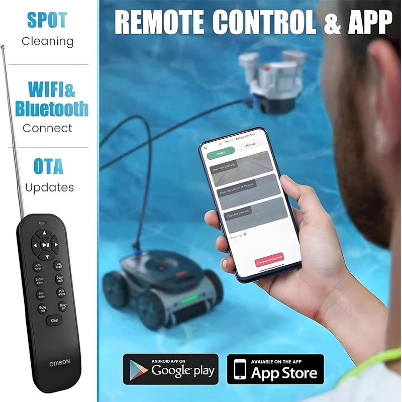 Cordless Wall Climbing Vacuum Cleaner Suction Swimming Pool Automatic Cleaner Robot