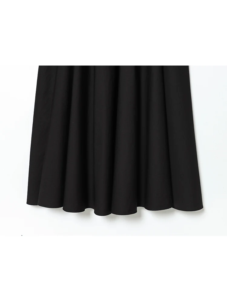 TFMLN المرأة السترة لصق ميدي فستان موضة جديدة الخامس الرقبة دعوى تقسم ركاب فستان طويل أنيق الإناث أنيق OL وتتسابق