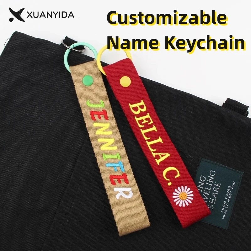 Personalized Custom Name Bag Tag Keychain For Women Men Backpack Kindergarten Children Schoolbag Name Badge Lanyard Key Chain