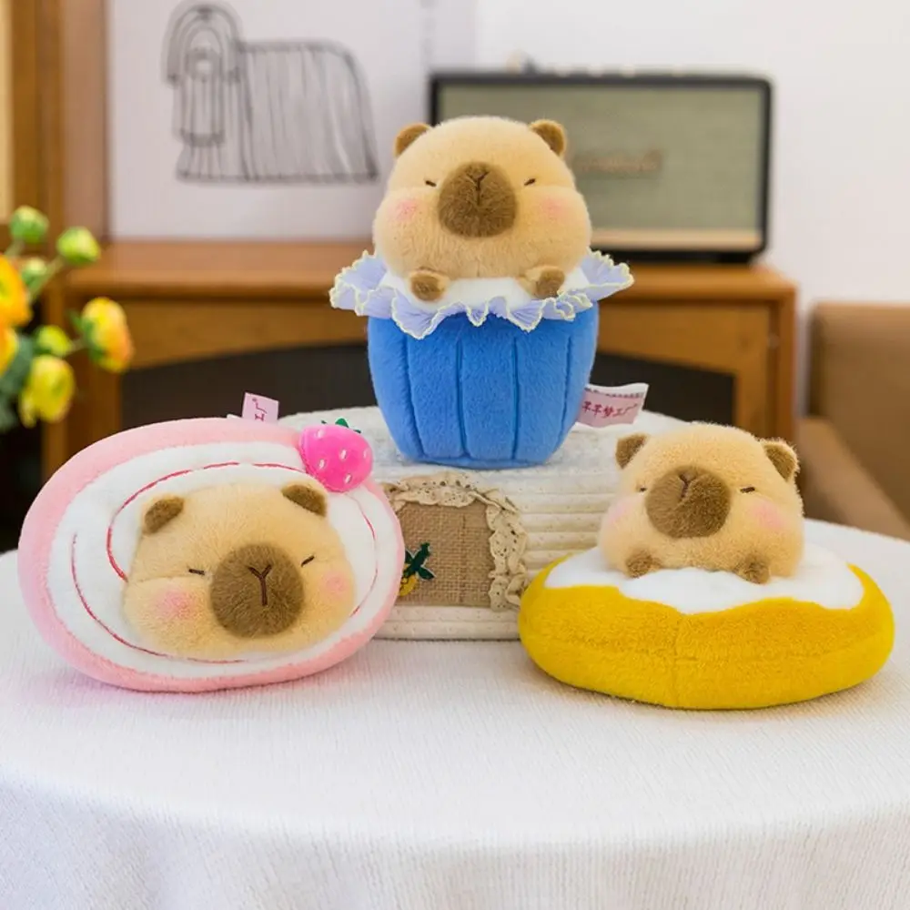 

Fluffy Plush Capybara Plush Toy Mini Soft Dessert Capybara Plush Toy Cartoon Creative Dessert Capybara Doll