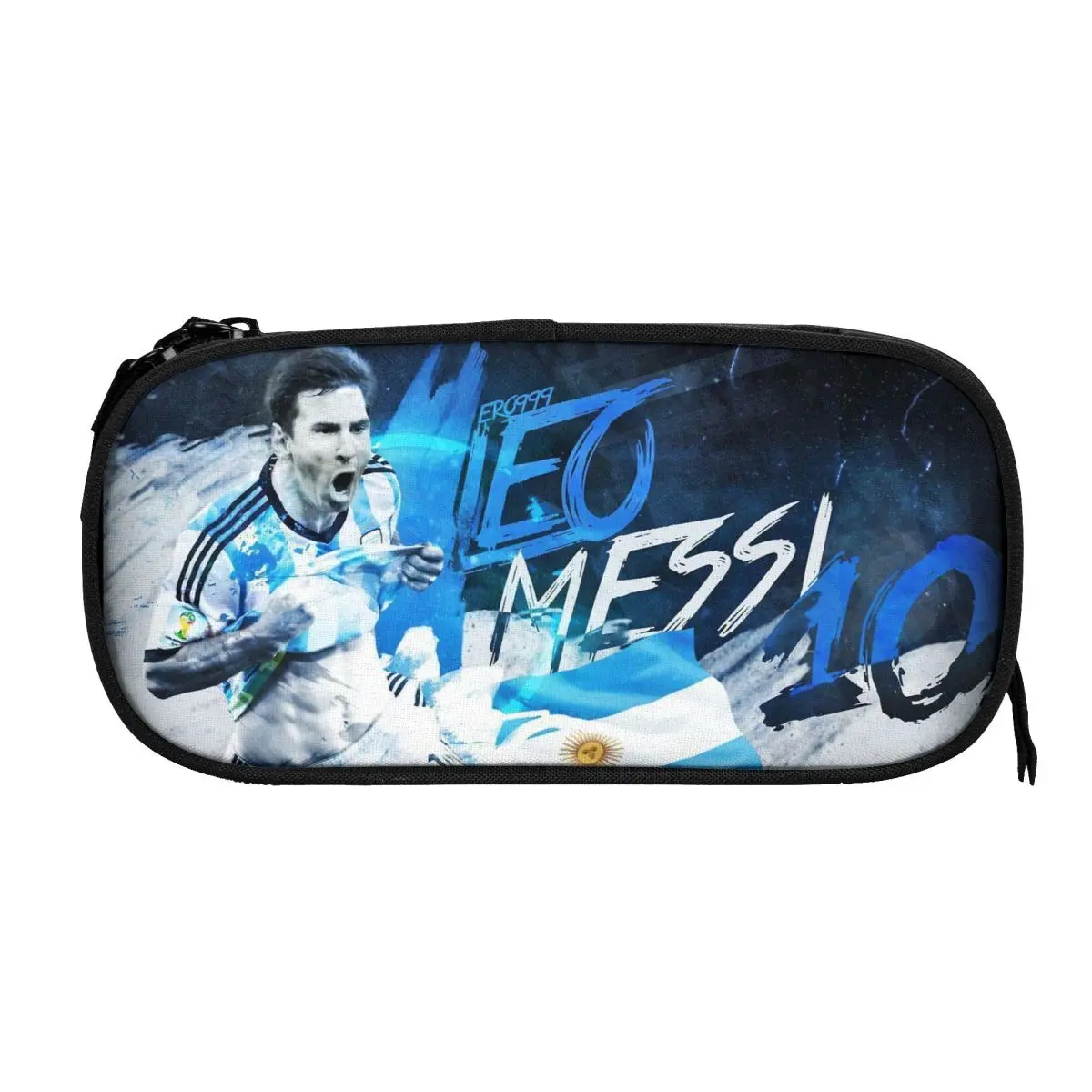 Football Player 10 Messi Soccer Big Capacity Pencil Pen Case Office College School Large Storage Bag Pouch Holder Box Organizer