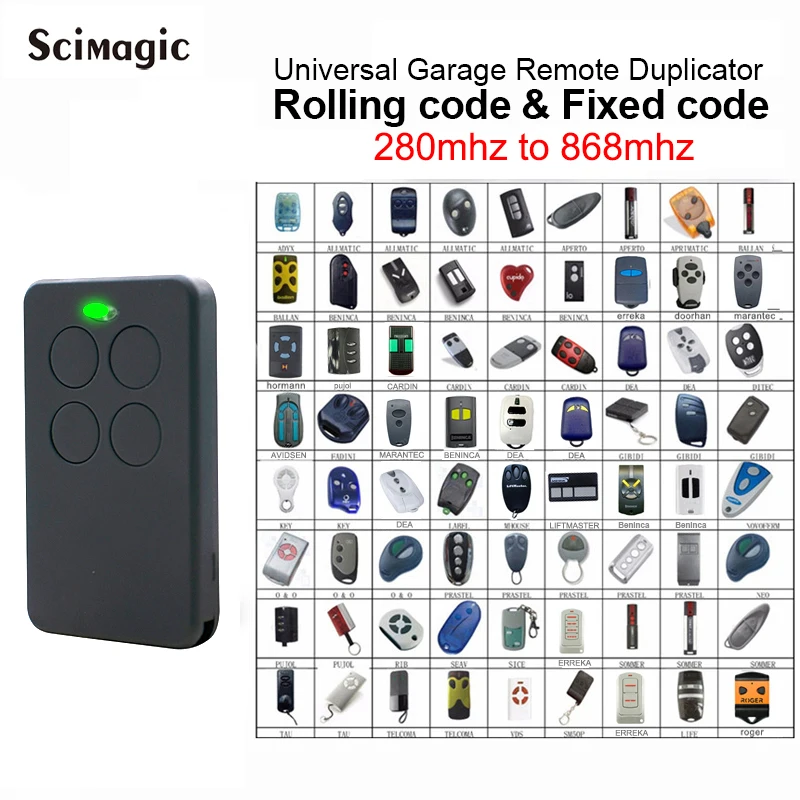 Self-copy Multi Frequency 280-868 MHz 4 in 1 Garage Gate Remote Control Duplicator Keychain Barrier Rolling Code Grabber Clone