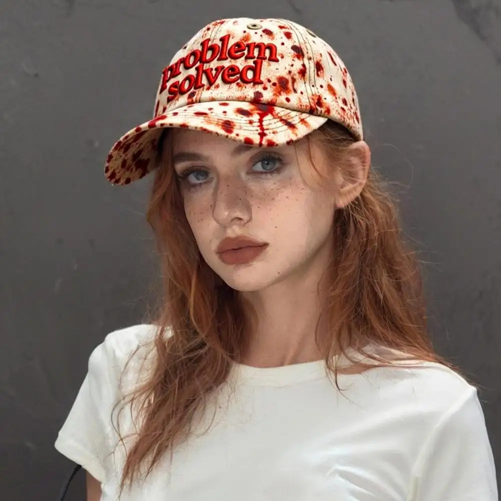 

Baseball Hat Halloween Print Bloodstained Print Hat Halloween Party Costume Accessory Dark Blood Stain Print Baseball for Spooky