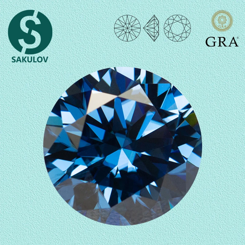 

Never Fade Royal Blue Moissanite Lab Diamonds 0.5-5.0ct VVS1 Quality Moissanita Loose Stone Gemstone with GRA Certificate