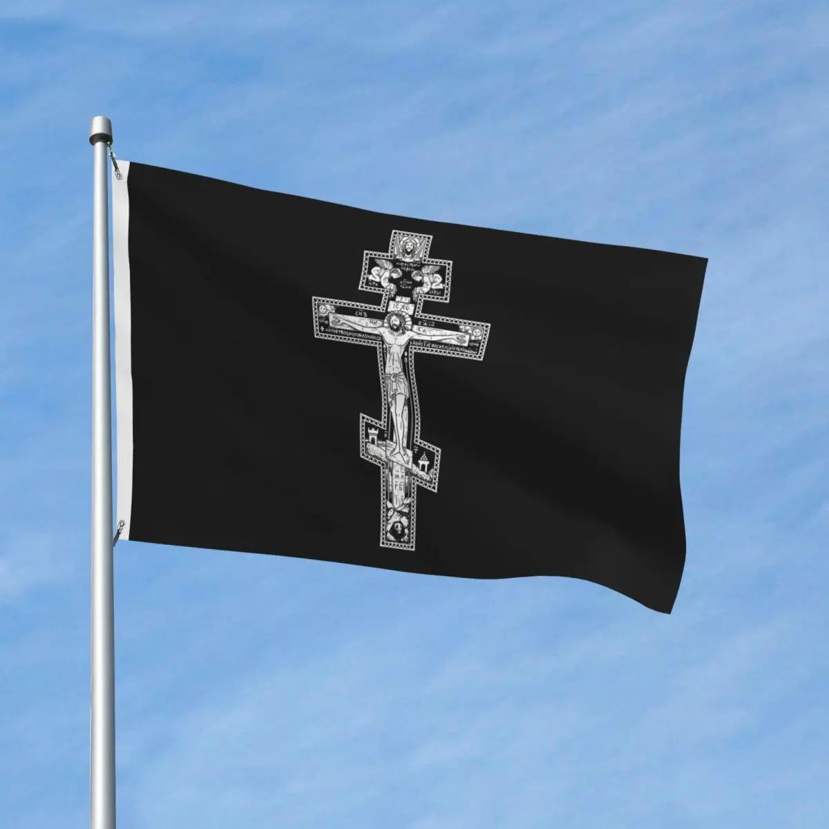 Orthodox Cross Flag Indoor Outdoor Banner 2 Grommets Jesus Christ Decoration Durable 2x3 3x5 4x6 FT Flags