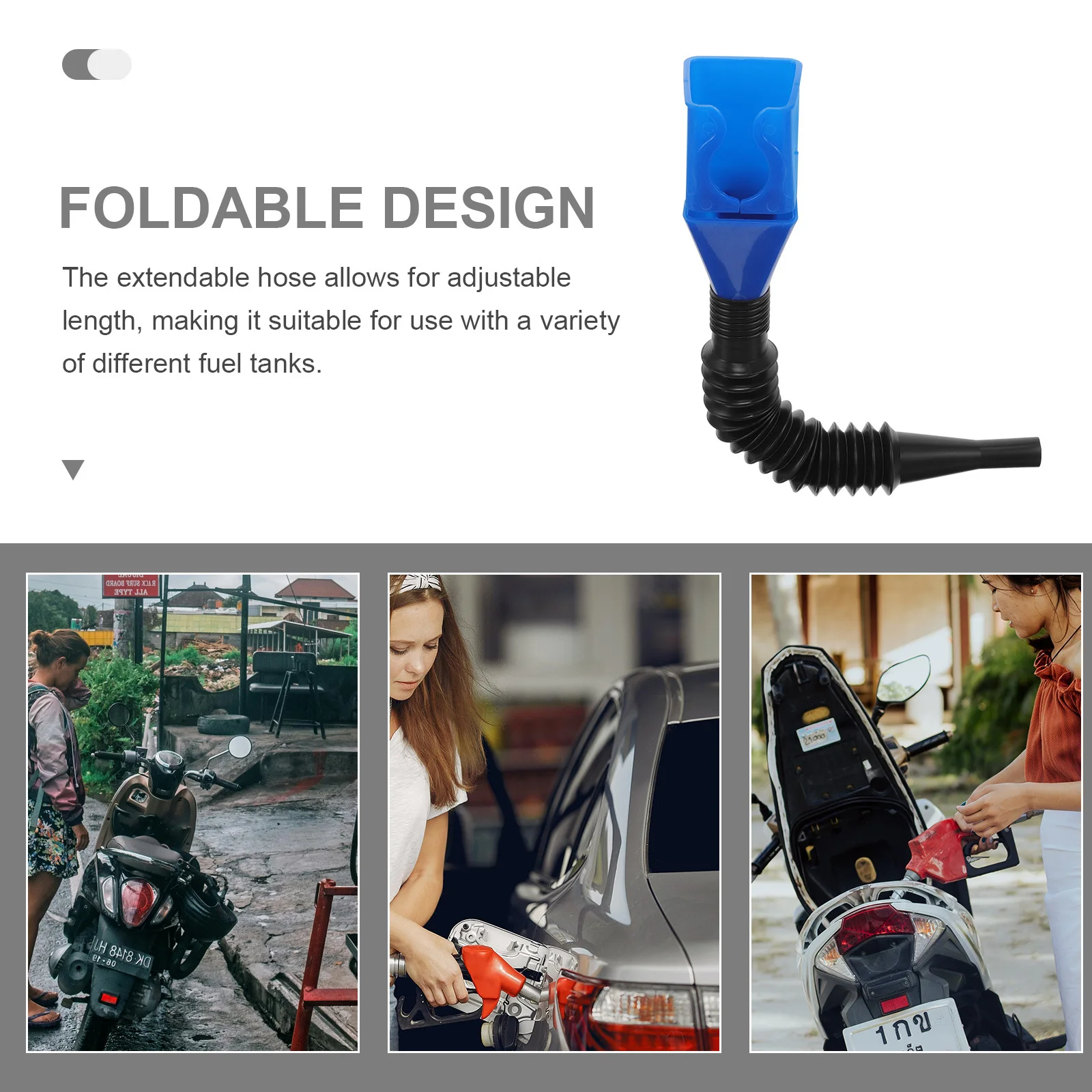

Motorcycle Oil Funnel Flexible Draining Tool Foldable Portable Spill-Proof Transmission Drain Funnel for Cars