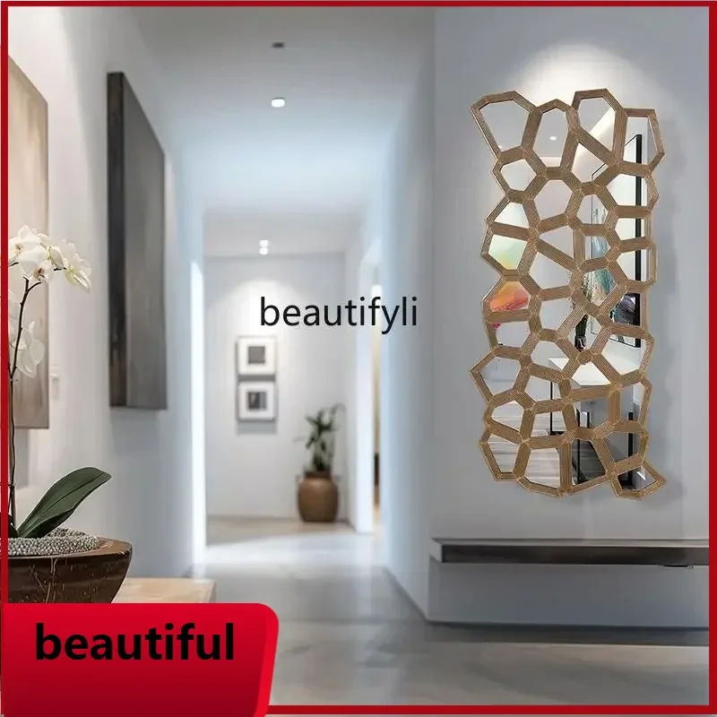 

F156 Simple decorative mirror living room background wall French wall-mounted mirror entrance wall-mounted large mirror irregu