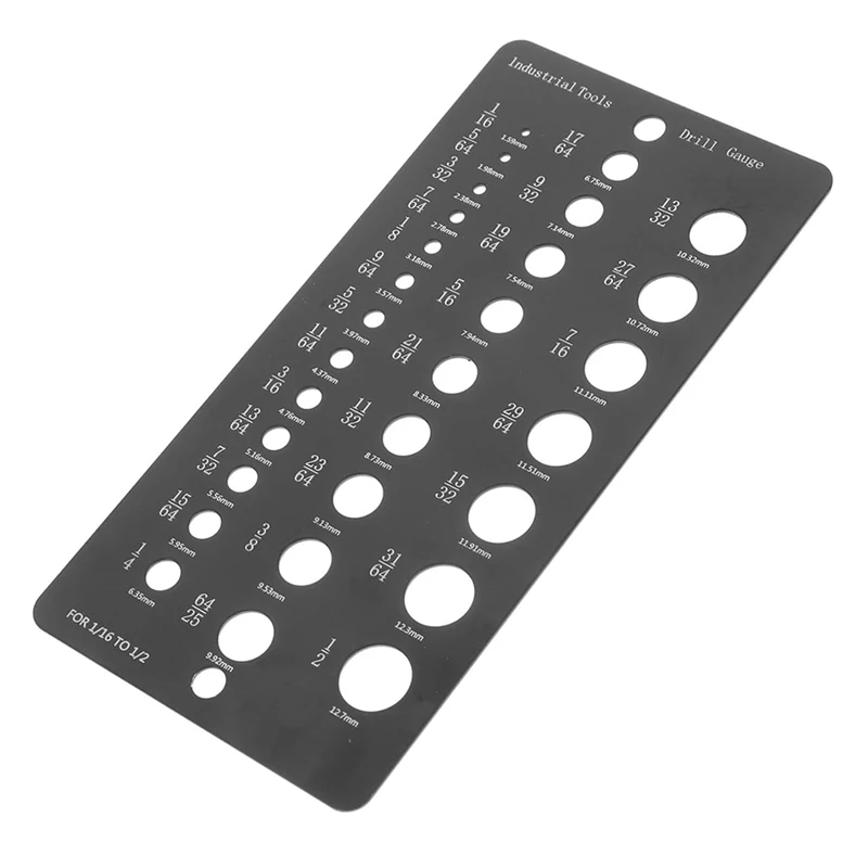 

Новинка 2025 года, измерительный инструмент для сверла от 1/16 до 1/2 дюйма, 29 отверстий, точный инструмент для измерения отверстий в сверле