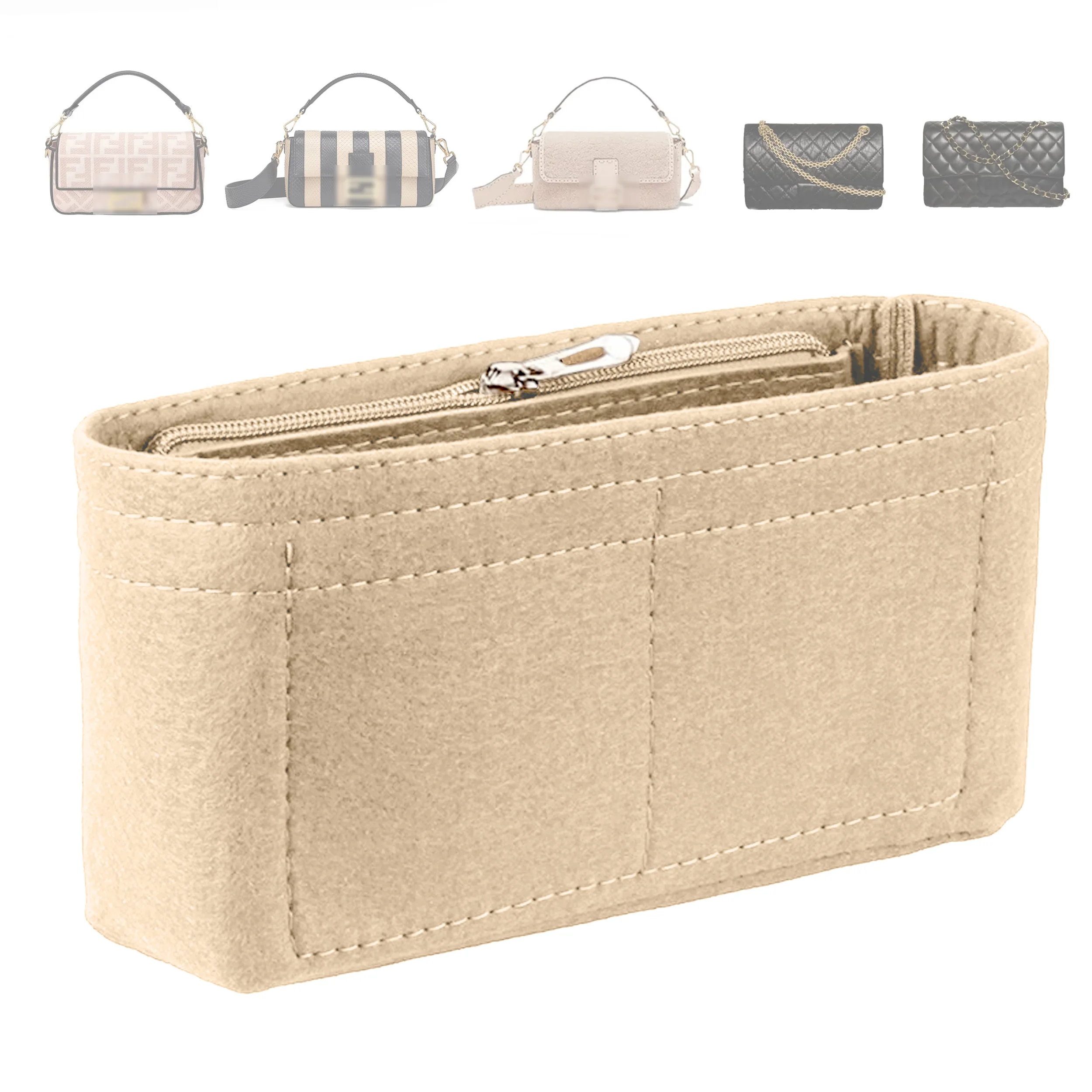 Trendy Felt Insert Bag Organizer Makeup Organizers Liner Perfect for Brand Women\'s Handbags Cosmetic Bags Bag Accesories