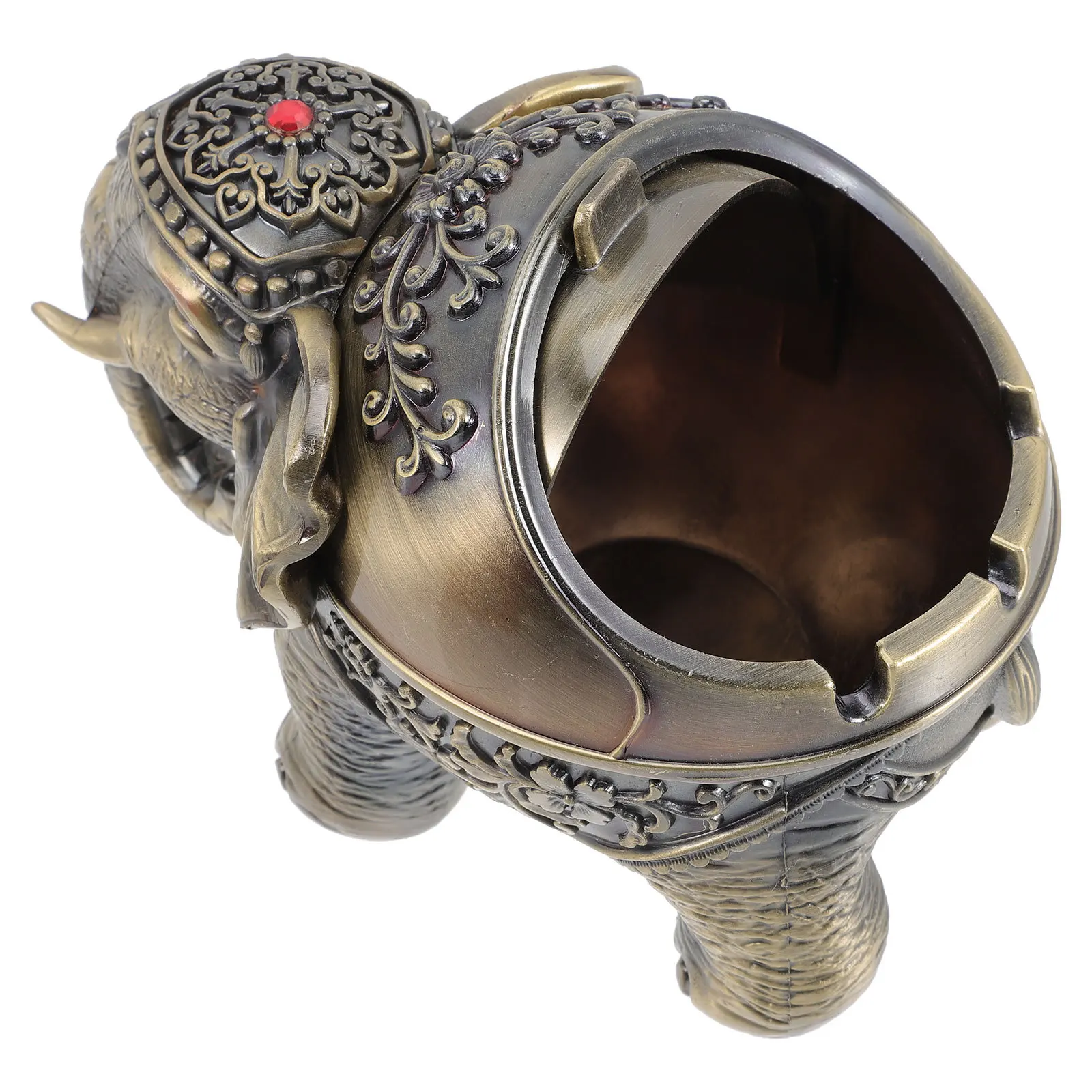 

Fancy Metal Elephant Ashtray Large Capacity Windproof Outdoor Cigarettes Lid Car Decorative Zinc Alloy Portable Smoke Holder