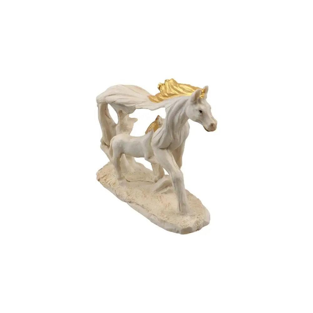 Feng Shui Ornament Hollow Resin Horse Statue Lifelike Durable Hollow Horse Figurine Resin Crafts Galloping Horse Ornament Office