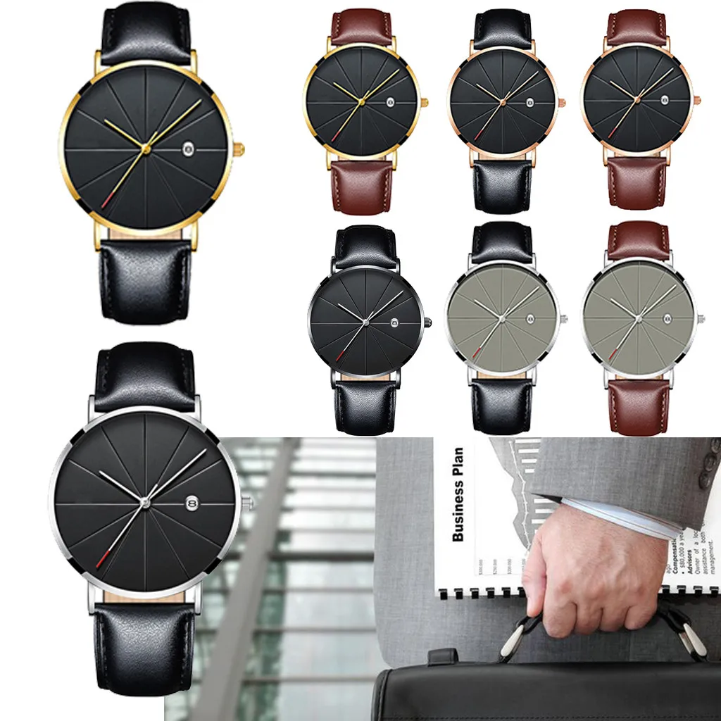 

And Unobtrusive Business Leather Strap Casual Men's Quartz Watch Fashion Classic Mechanical Watch Saat Erkek Kol Saati Relógio