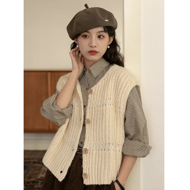 

Vests Waistcoats Thin Womens Black Autumn Edge Blocking Spliced Contrasting Layered Patchwork Artistic Folk National Detail Sexy