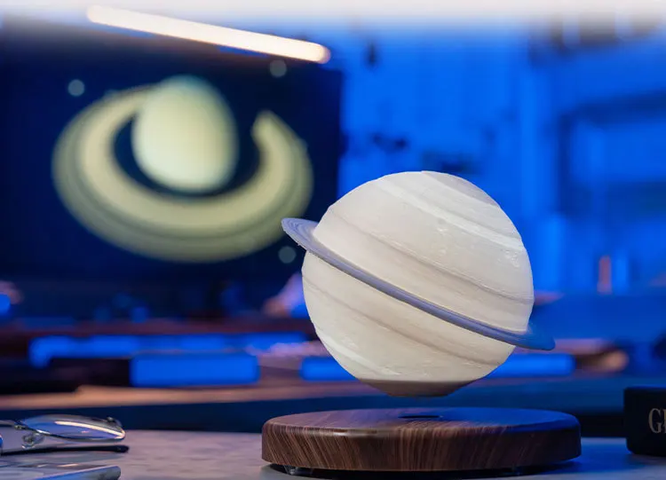 Maglev Moon Saturn Light Atmosphere 3D Printing Moon Maglev Saturn Smart Night Light view 4