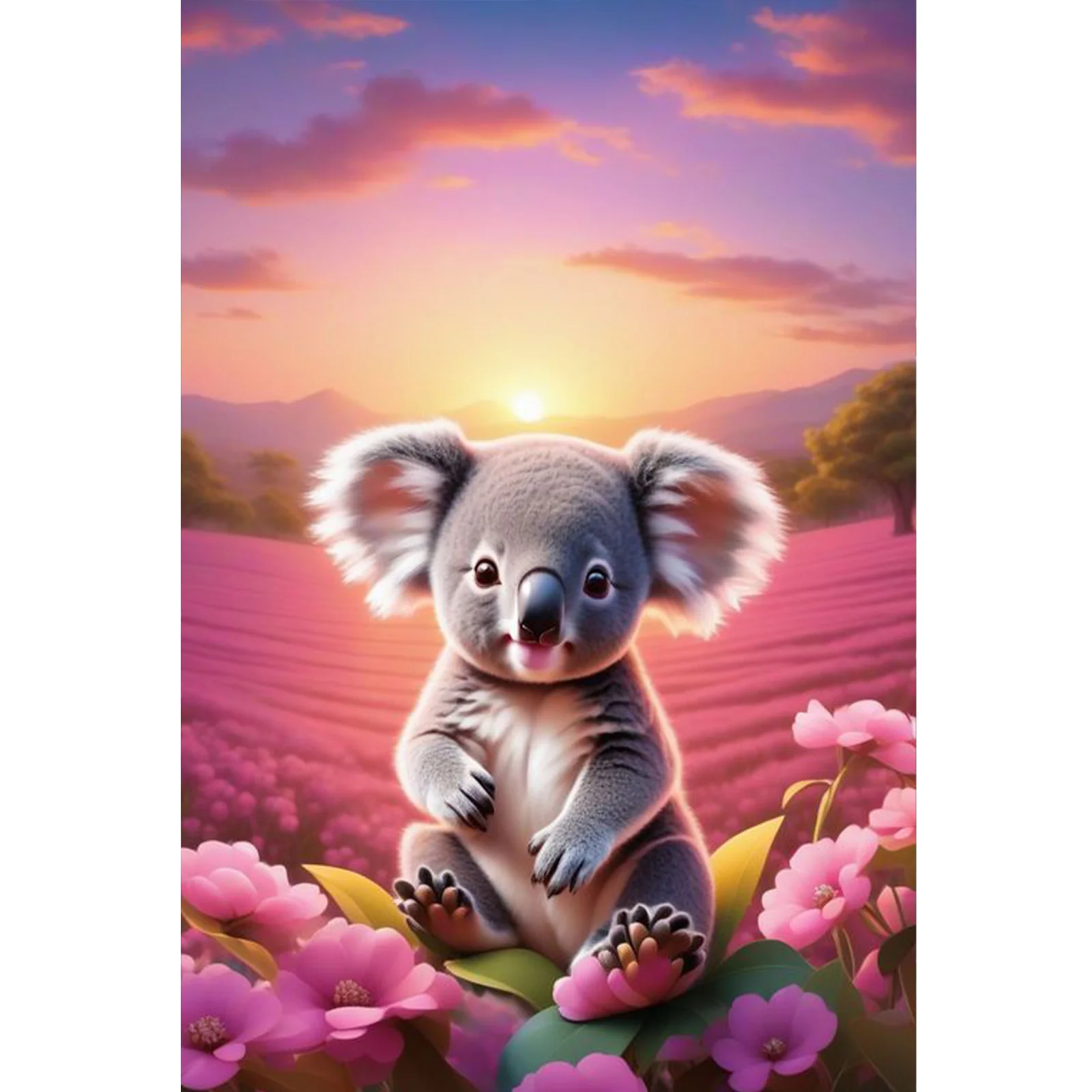 

Large Size Round Diamond Painting Kit, 5D koala Round Full Drill Diamond Painting Kit, 40x60cm Large DIY Art for Home Decor