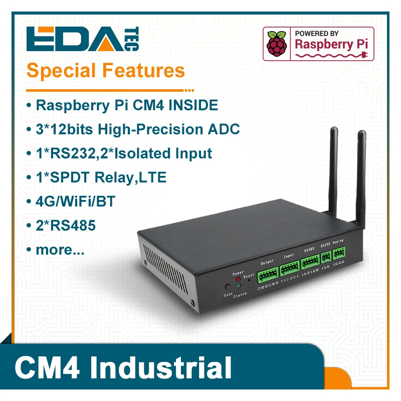 CM4 Industrial Computer Carrier Board  for  Electronic Control based on Raspberry Pi  Dual Ethernet Port Data Logger