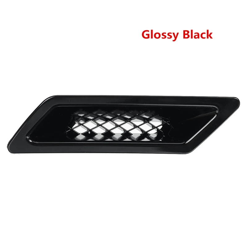 2X Glossy Black Universal Car Front Bumper Hood Vent Air Out Decoration For Honda Civic -A4 B8 Golf BMW-E90 E80 E82