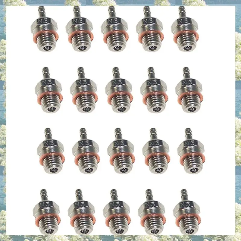 

New-20X N3 Hot Glow Plug Spark For HSP 70117 1/10 1/8 RC Buggy Truck Vertex SH Nitro Engine Parts