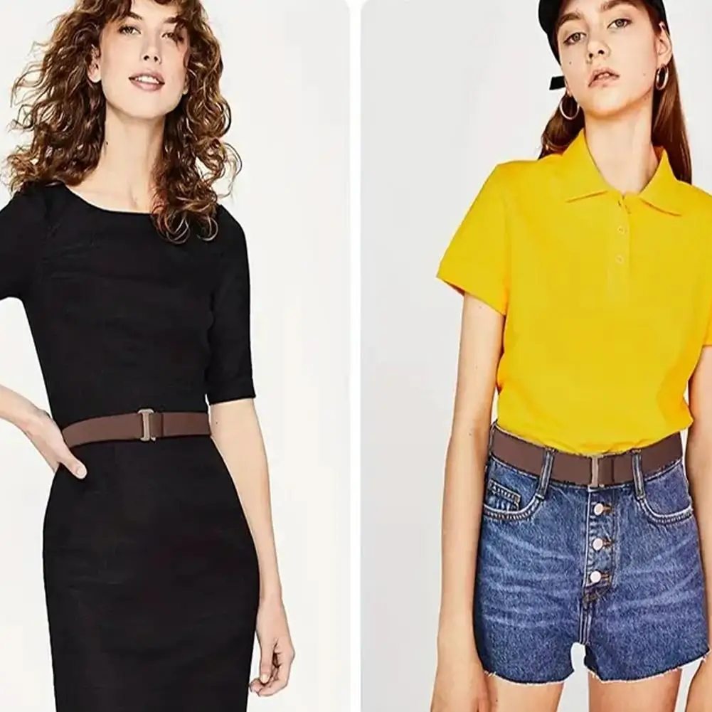 Cintura larga elastica da donna Decorazione gonna semplice Cintura regolabile invisibile senza fibbie Cintura per pantaloni jeans