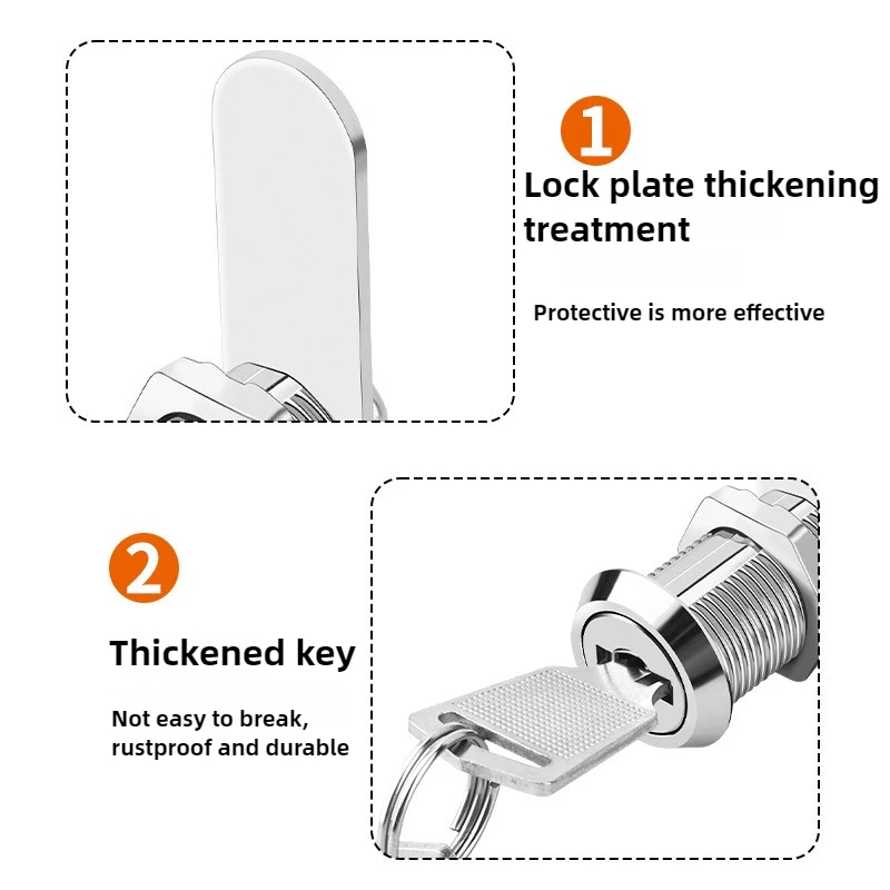 5PCS Aluminum Alloy Drawer Lock 12mm Cabinet Mailbox Filing Furniture Lock With Key For Furniture Hardware